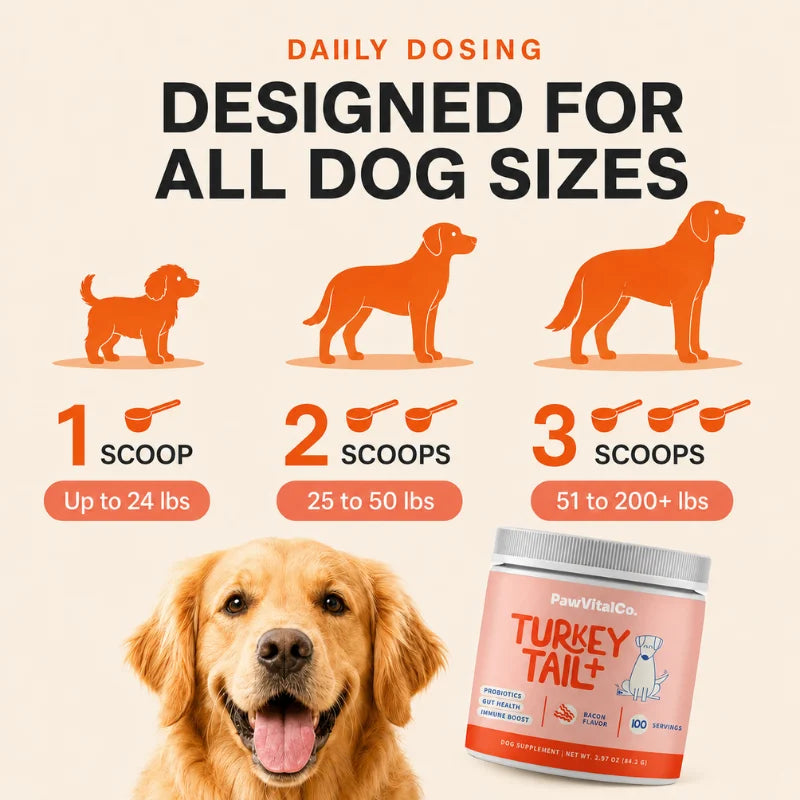 CalmPaws Turkey Tail Probiotic – Itch, Skin & Gut Support for Dogs
