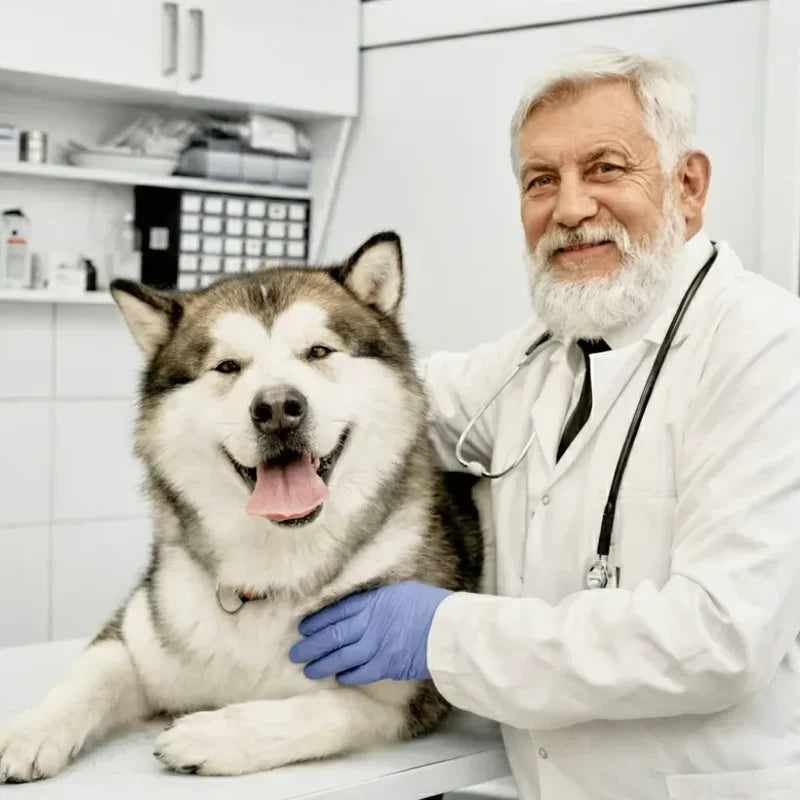 Dr. Bernstein with a dog