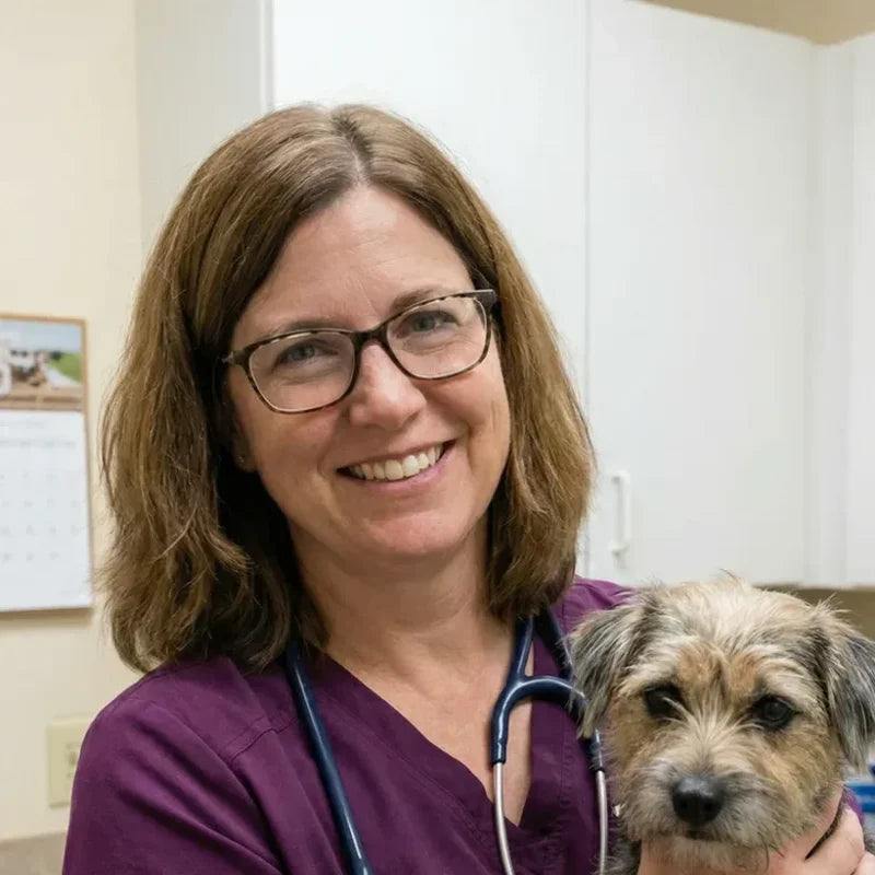 Dr. Whitfield with a dog