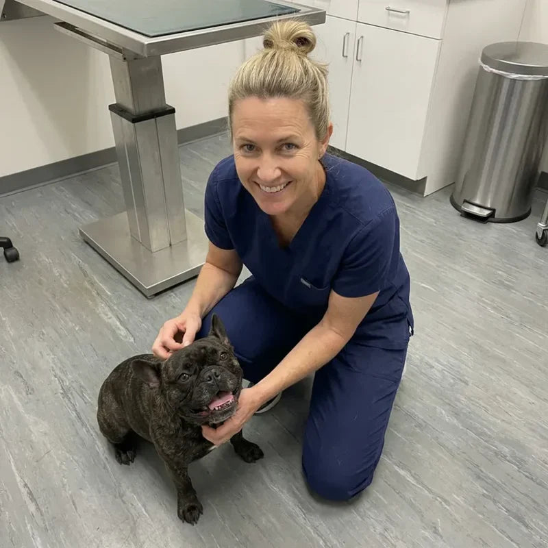 Dr. Boyd with a dog